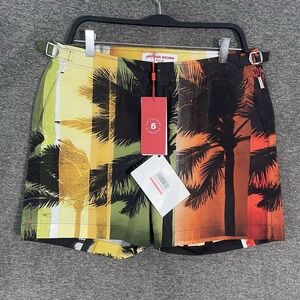Orlebar Brown Bulldog Photographic Swim Shorts Mens Medium 33 Palm Sunset